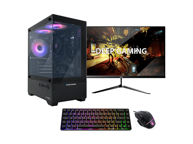 Pack PC gaming - Deepgaming Nexus, AMD Ryzen 7-5700G, 32 GB RAM, 1 TB SSD, Radeon™ RX Vega, Windows 11 Pro, Monitor 24 " Full-HD, Negro