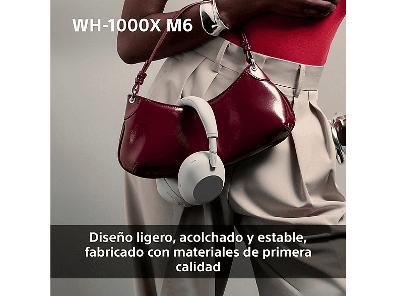 Auriculares inalámbricos - Sony WH-1000XM6, Cancelación ruido, 30h Autonomía, Hi-Res, Carga Rápida, Cómodo, Plegable, iOS/Android, Negro