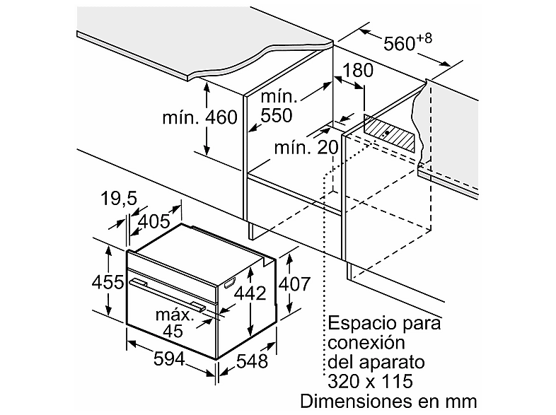 Horno compacto - Siemens CB734G1B1, Multifunción, Hidrolítico, 47 l, autolimpieza oxyLitic, App Home Connect, 60 cm, Negro