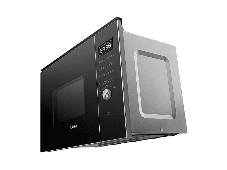 Microondas con grill integrable - Midea MBMTG925E-BK, 900 W, 1200W Potencia Grill, 7 Funciones, 25l, Cristal Negro