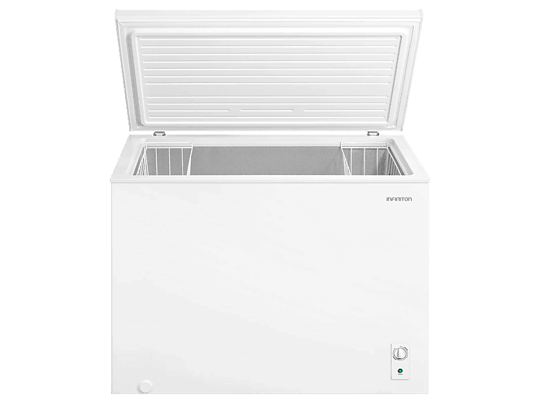 Congelador horizontal - Infiniton CH-30H85BEH, 293 l, 84.4 cm Alto, Compresor Silent design, Tecnología Dual System, Control Mecánico, Blanco