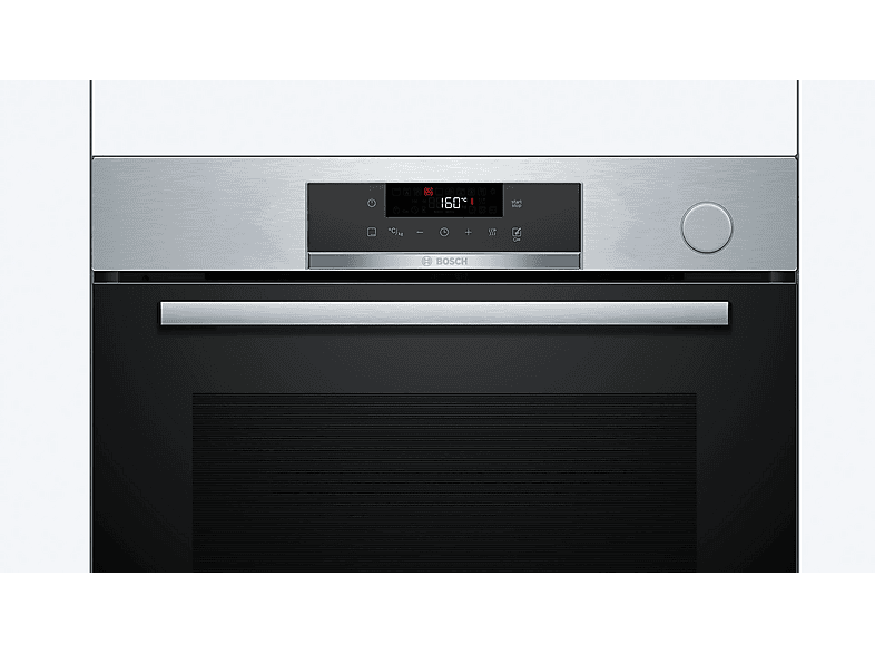 Horno a vapor - Bosch HRG572ES3,Serie 4, Multifunción, Pirolítico y por agua, Función Vapor añadido, Función AirFry, Inox