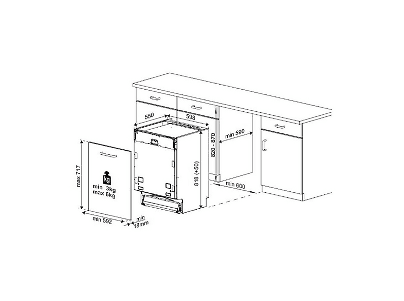 Lavavajillas integrable - Beko BDIN38650C, 16 servicios, 8 programas, 60 cm, CornerIntense, DeepWash, Motor ProSmart, Sin panelar