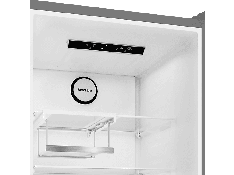 Frigorífico combi - Beko B7RCNE408HXBR, NeoFrost Dual Cooling, 203.5 cm, 355 l, AeroFlow, Tecnología Harvest Fresh, Gris
