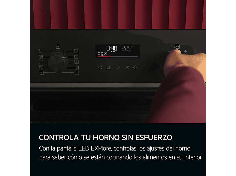 Horno - AEG GU5PB43FSM, Multifunción, Pirolítico, 72 l, Función Grill, 60 cm, INOX Antihuellas