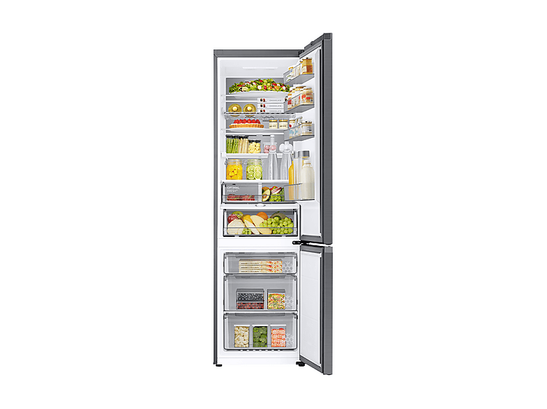 Frigorífico combi - Samsung RB38C776ASR/EF, Twin & Metal Cooling, 203 cm, 387 l, Wifi, Inox