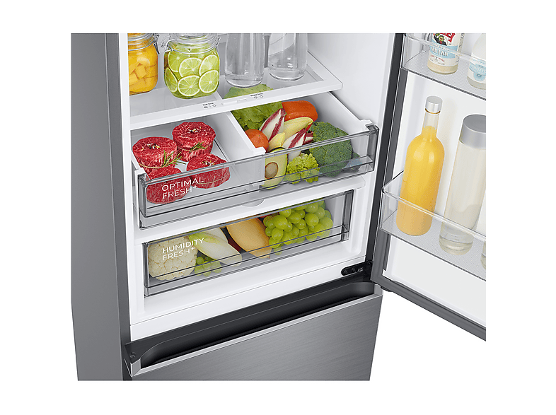 Frigorífico combi - Samsung RB38C776ASR/EF, Twin & Metal Cooling, 203 cm, 387 l, Wifi, Inox