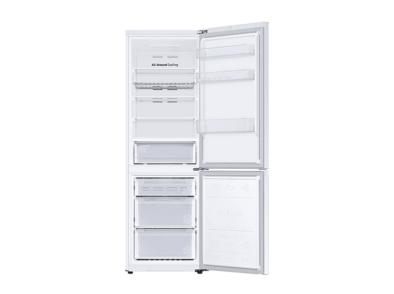Frigorífico combi - Samsung RB34C672EWW/EF, All Around Cooling, 185.3 cm, 344 l, Blanco