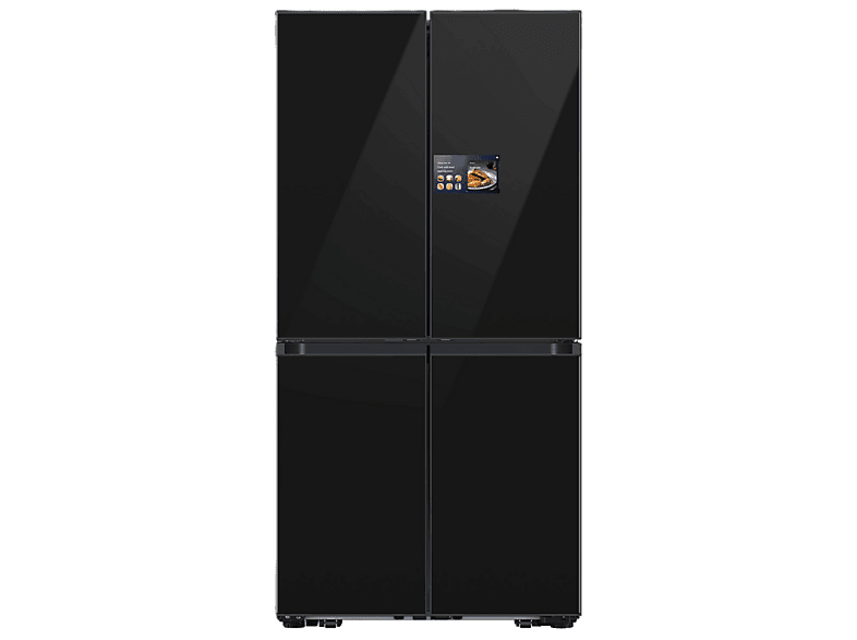 Frigorífico americano - Samsung Bespoke AI RM90F67CECEF, Hybrid Cooling, 185.3 cm, 654 l, No Frost, Negro