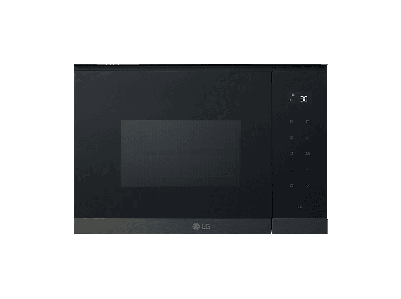 Microondas con grill integrable - LG MG7Z2593B, 900 W, 8 niveles, 25 l, Cristal negro