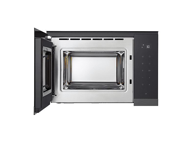 Microondas con grill integrable - LG MG7Z2593B, 900 W, 8 niveles, 25 l, Cristal negro