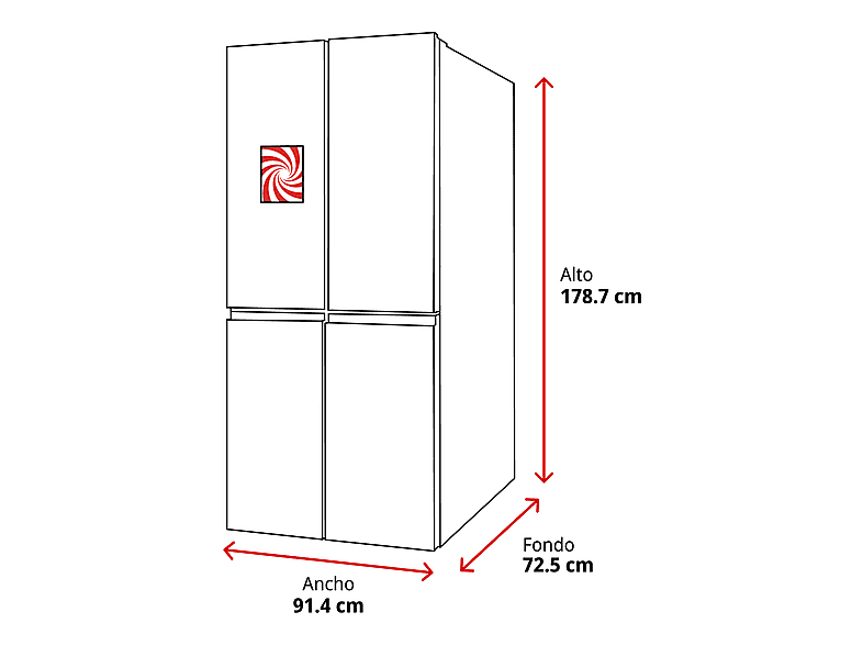 Frigorífico americano - LG GMV960MBDE, No Frost, 178.7 cm, 666 l, Instaview™, Linear Cooling™, Plata