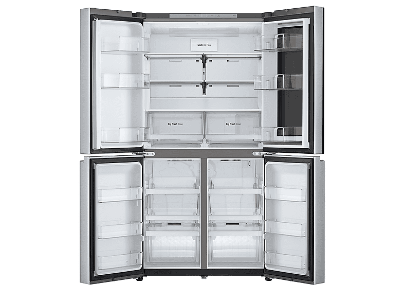 Frigorífico americano - LG GMV960MBDE, No Frost, 178.7 cm, 666 l, Instaview™, Linear Cooling™, Plata