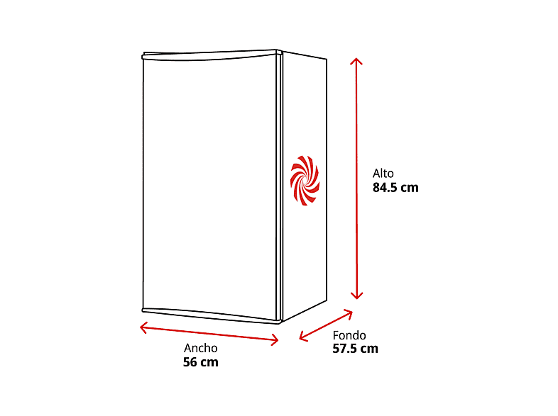 Nevera pequeña - Hisense RL170D4BWE, 133 L, 84.5 cm, Cíclico, Puerta reversible, 40 dB, Blanco