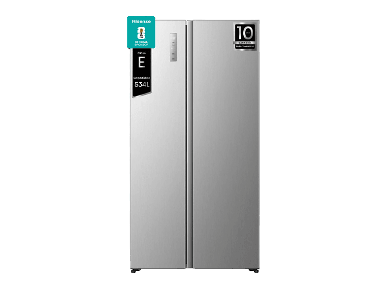 Frigorífico americano - Hisense RS3P538NAIE, No Frost, 178.6 cm, 527 L, Kitchen Fit, Ventilación inferior, Inoxidable
