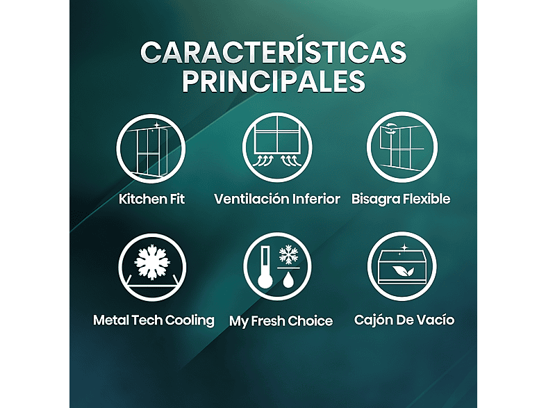 Frigorífico americano - Hisense RQ5P605NSVE, No Frost, 190 cm, 591 L, Kitchen Fit, Cajón de vacío, Cristal Inox