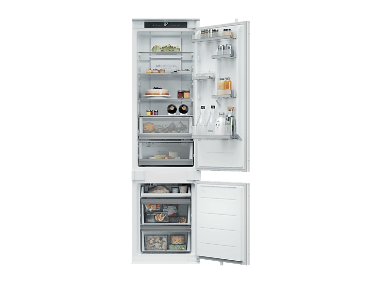 Frigorífico combi integrable - Haier HBQW5519E, TNF Duo Cooling, SuperFreezing, SuperCooling, 194 cm, 284 l, Wi-Fi, Sin Panelar