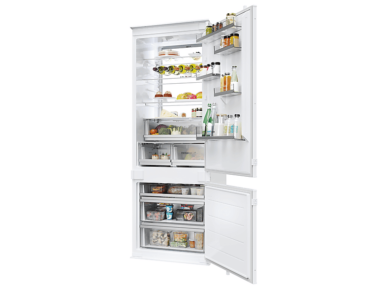 Frigorífico combi integrable - Haier HBW7719DT, TNF Duo Cooling, 193.5 cm, 400 l, Sin Panelar
