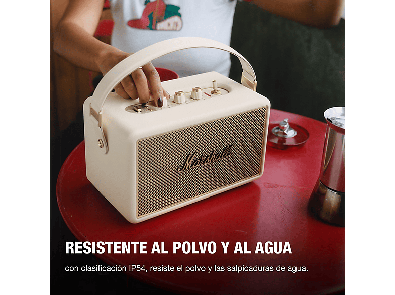 Altavoz bluetooth - Marshall Kilburn III, 90W, Bluetooth, 50h Autonomía, IP54, Cream