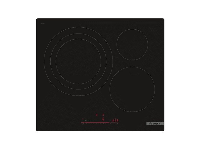 Placa inducción - Bosch PID61RHB1E, Serie 6, 3 Zonas, Zona extensible 32 cm, Home Connect, Control DirectSelect, 60 cm, Negro