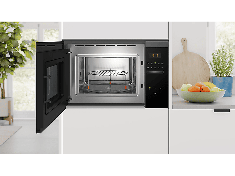 Microondas con grill integrable - Balay 3CG4175G3, 900 W, 5 niveles, 25 l, Limpieza Hidrolítica, Control deslizante, Negro Grafito