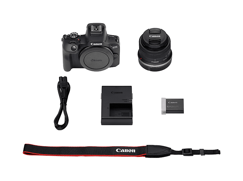 Cámara EVIL - Canon EOS R100 + Objetivo RF-S 18-45mm + SD de 64GB, 24.1 megapíxel, 7.5 cm, Wi-Fi, Negro