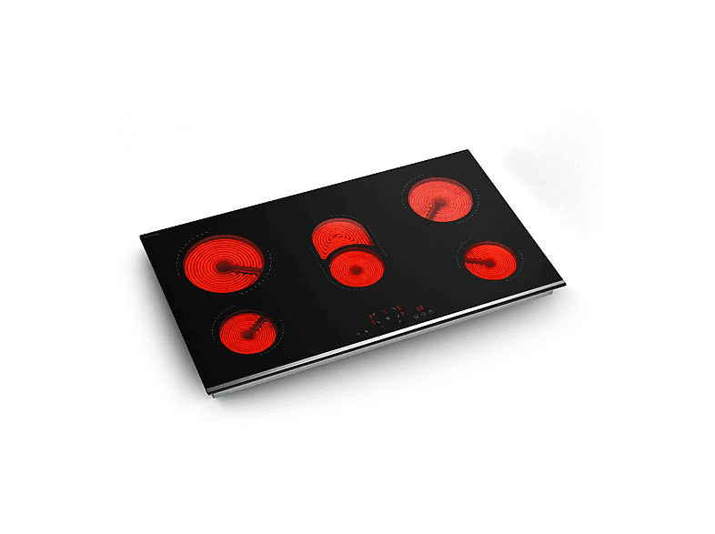 Placa de vitrocerámica - Klarstein VeroSteel, 5 zonas, 91 cm, Negro