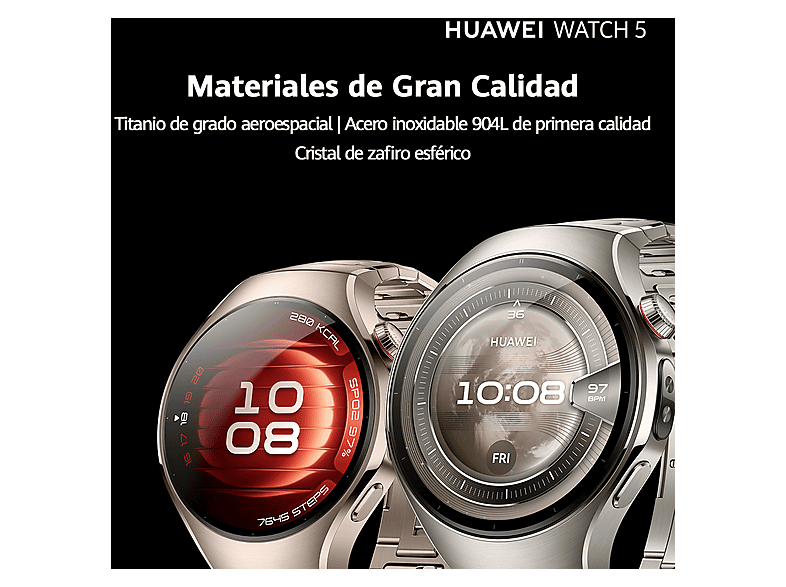 Smartwatch - Huawei Watch 5, 46mm, 32 GB, NFC, Llamadas celulares eSIM, Negro