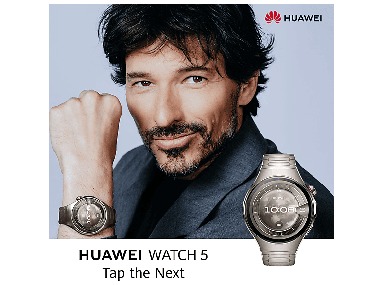 Smartwatch - Huawei Watch 5, 46mm, 32 GB, NFC, Llamadas celulares eSIM, Titanio
