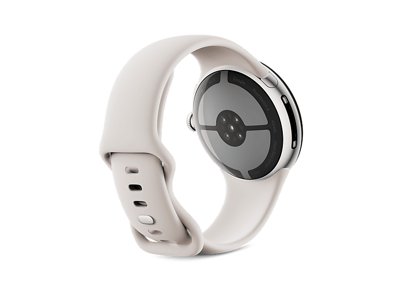 Smartwatch - Google Pixel Watch 4, AMOLED, 45 mm, Correa S-L, Aluminio 100% reciclado, Con Gemini, Plata/Porcelana