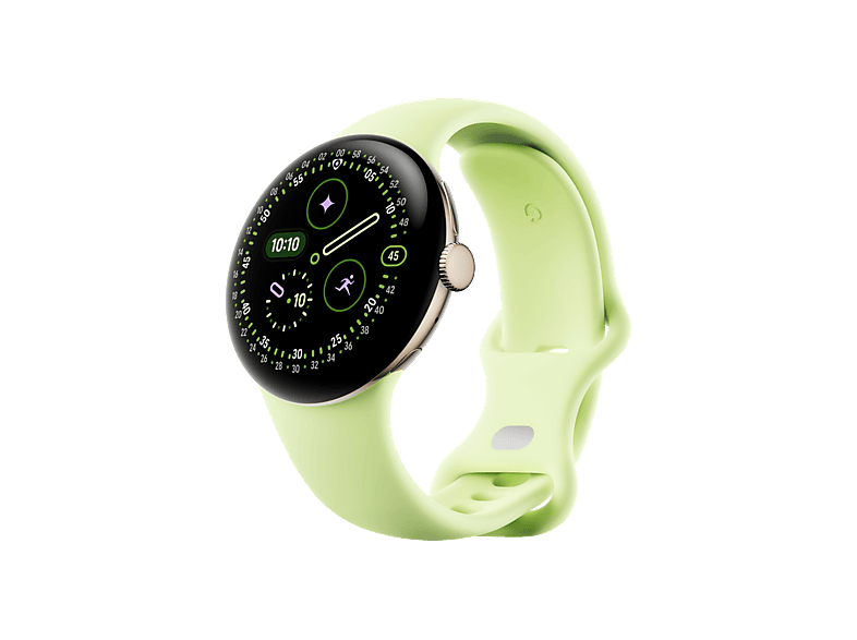 Smartwatch - Google Pixel Watch 4, AMOLED, 41 mm, Correa S-L, Aluminio 100% reciclado, Con Gemini, Oro/Verde lima