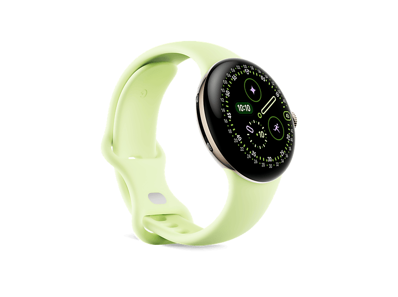 Smartwatch - Google Pixel Watch 4, AMOLED, 41 mm, Correa S-L, Aluminio 100% reciclado, Con Gemini, Oro/Verde lima
