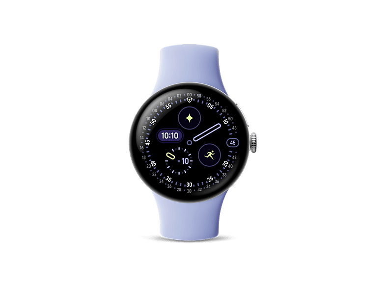 Smartwatch - Google Pixel Watch 4, AMOLED, 41 mm, Correa S-L, Aluminio 100% reciclado, Con Gemini, Plata/Lila