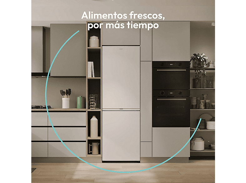 Frigorífico combi - Candy CNCQ2T618CW Fresco 300, Total No Frost, 185 cm, 355 l, Blanco