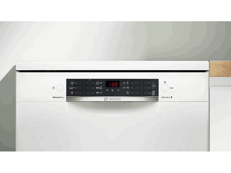 Lavavajillas - Bosch SMS46KW02E, 13 cubiertos, 6 programas, 60 cm, AquaStop, Blanco