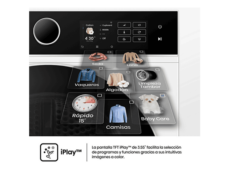 Secadora bomba de calor - Hisense DH5I104BWAB, 10 Kg, 18 programas, iFit, WiFI, Estante flexible, Blanco
