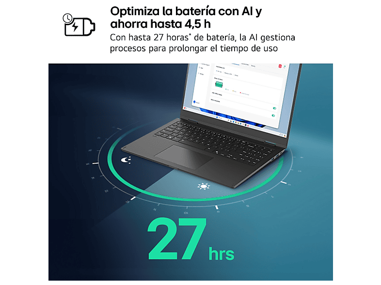 Portátil - LG 17Z90TR-E.AD88B, 17" WQXGA, Intel® Evo™ Edition Core™ Ultra 7-255H, 32 GB RAM, 1TB SSD, GeForce RTX™ 5050, W11H