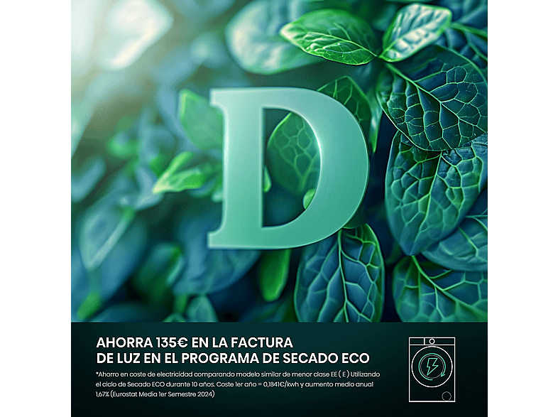 Secadora bomba de calor - Hisense DHQE900UWDC, 9 kg, 16 programas, Anti arrugas, Secado automático, Blanco