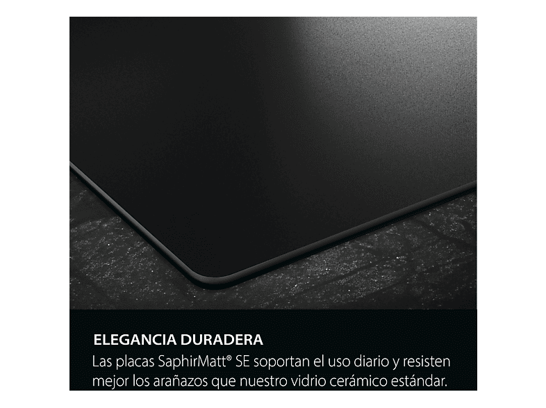 Placa inducción - AEG TN63IV0BCT, 3 zonas, Zona grande 32 cm, Mandos independientes, 58 cm, Negro mate