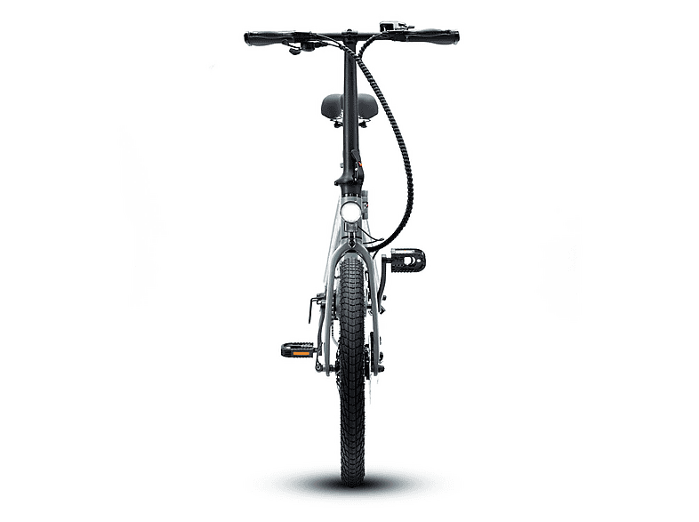 Bicicleta urbana - Smartgyro Nimbus, Eléctrica, Plegable, Potencia Nominal 250W, Velocidad 25 km/h, 60 km, IPX4, Gris