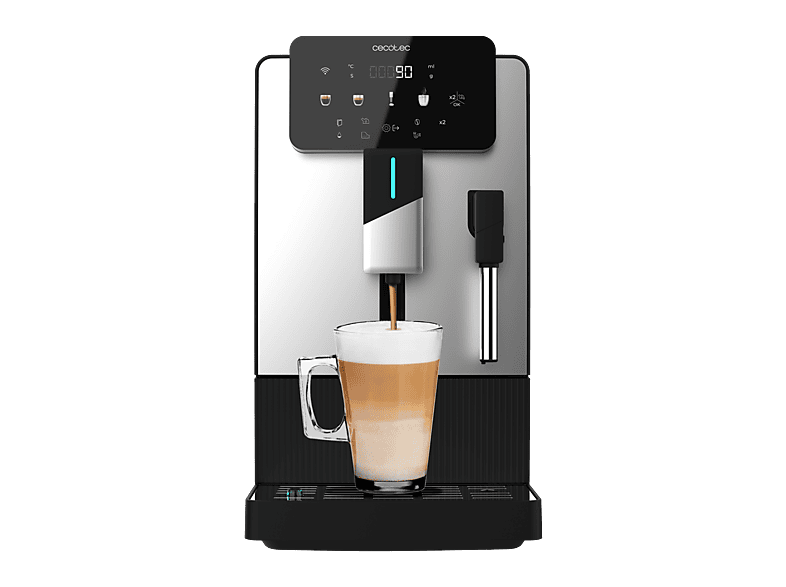 Cafetera superautomática - Cecotec Cremmaet Steam, 19 bar, 1300W, Depósito 1.1L, Molinillo cónico, Plug&Play, Vaporizador, Depósito café 150g, Negro
