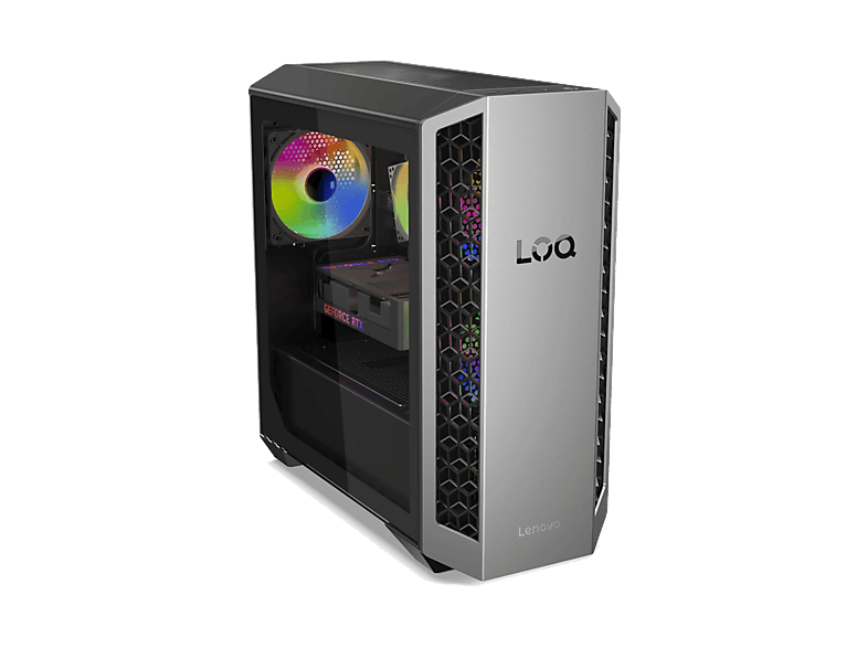 PC gaming - Lenovo LOQ Tower 26ADR10, AMD Ryzen™ 7 8745HX, 16GB RAM, 512GB SSD, GeForce RTX™ 5060, Windows 11 Home, Gris