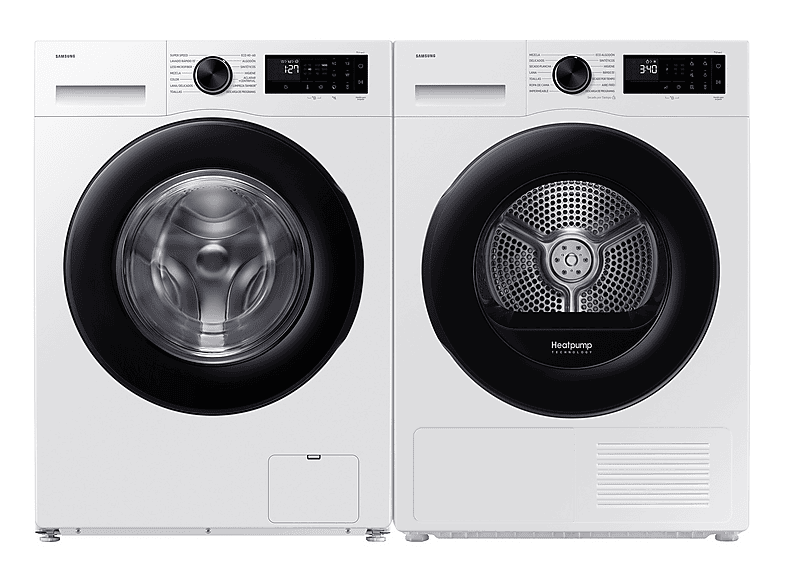 Lavadora carga frontal - Samsung WW10FG5U34AEEC, 10 kg, 1400 rpm, 16 programas, AI EcoBubble™ Clase A, Blanco