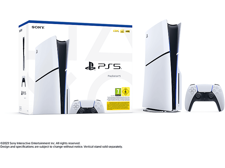 Consola - Sony PS5 Slim Standard, 1 TB SSD, 4K, 1 mando, Chasis E, Blanco