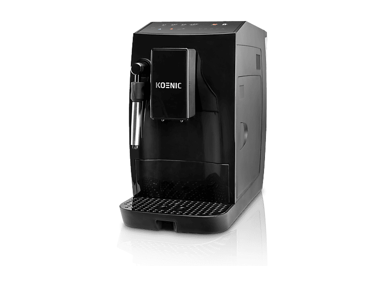 Cafetera superautomática - Koenic KFAC 2016025 ES, 20  bar, 1.6 l, 2 tazas, Panel táctil, Molinillo cónico con 5 ajustes, Negro