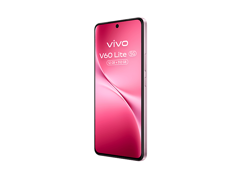 Móvil - Vivo V60 Lite, Rosa, 512GB, 12GB RAM, 6.77" AMOLED de120Hz, Dimensity 7360-Turbo, 6500 mAh