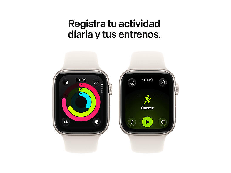 Smartwatch - Apple Watch SE 3 (2025), GPS, 40 mm, Caja de aluminio Blanco estrella, Correa deportiva Blanco estrella, M/L, Calidad del sueño