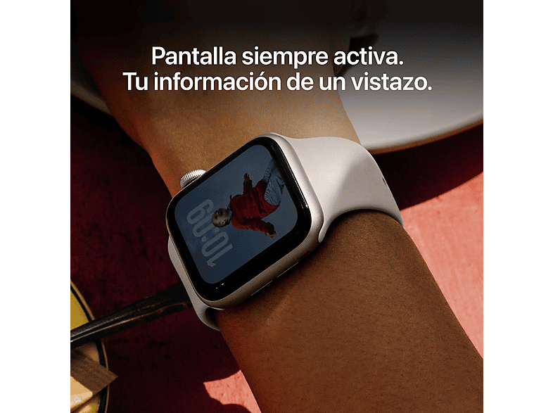Smartwatch - Apple Watch SE 3 (2025), GPS, 44 mm, Caja de aluminio Medianoche, Correa deportiva Medianoche, S/M, Calidad del sueño