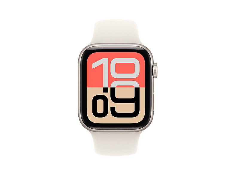Smartwatch - Apple Watch SE 3 (2025), GPS+CEL, 40 mm, Caja de aluminio Blanco estrella, Correa deportiva Blanco estrella, M/L, Calidad sueño