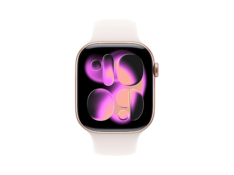 Smartwatch - Apple Watch Series 11 (2025), GPS, 42 mm, Caja de aluminio Oro rosa, Correa deportiva Rosa rubor, S/M, Calidad del sueño, 24h Autonomía